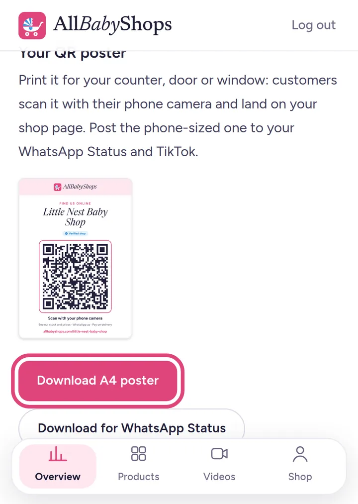 Downloading the QR poster